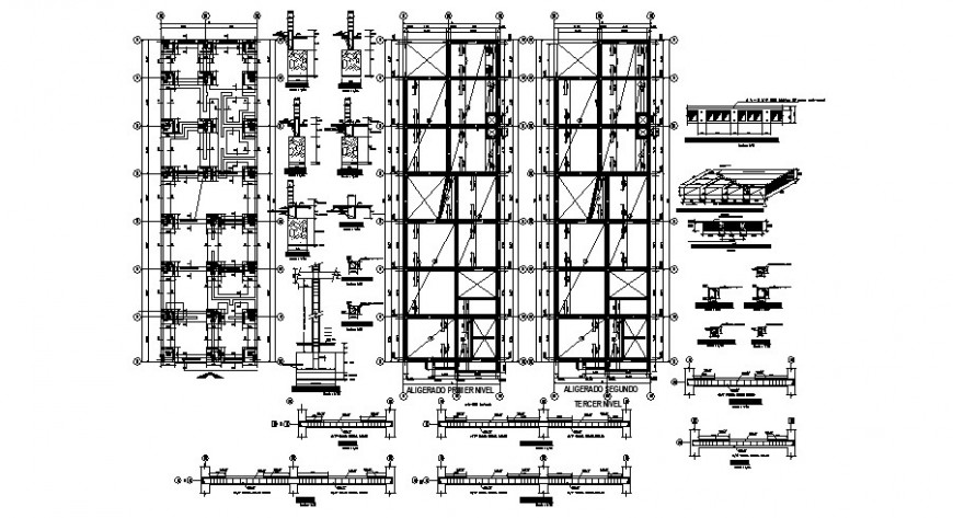 Foundation installation plan detail 2d view CAD construction block autocad file